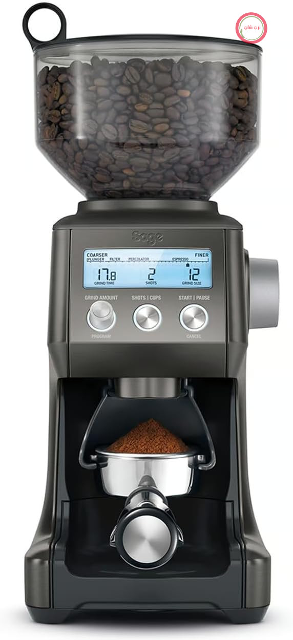 آسیاب قهوه Sage The Smart Grinder Pro، از جنس استیل ضد زنگ مشکی | آسیاب قهوه با تیغه مخروطی، قابل برنامه ریزی، اتوماتیک، قابل تنظیم، 60 حالت آسیاب، 165 وات