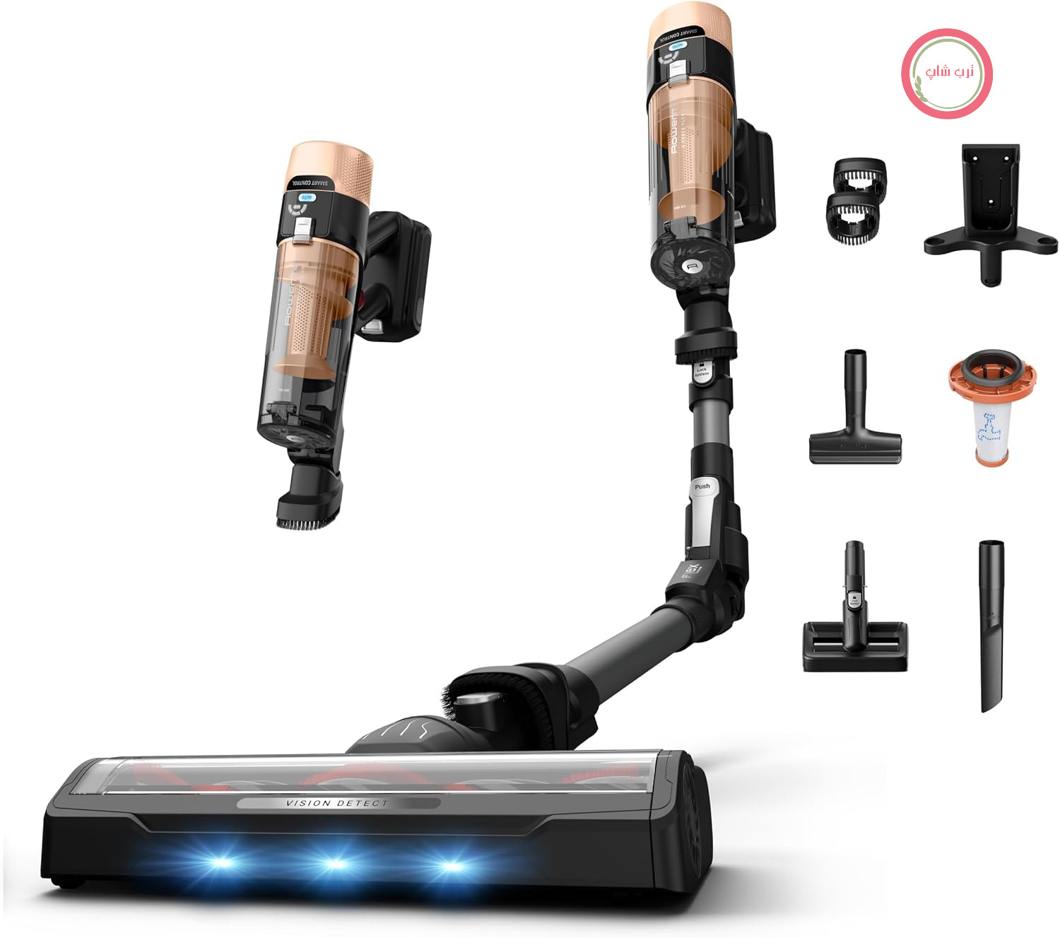 جارو شارژی روونتا آلمان بی‌سیم Rowenta X-Force Flex 9.80، 100 AW، نازل LED