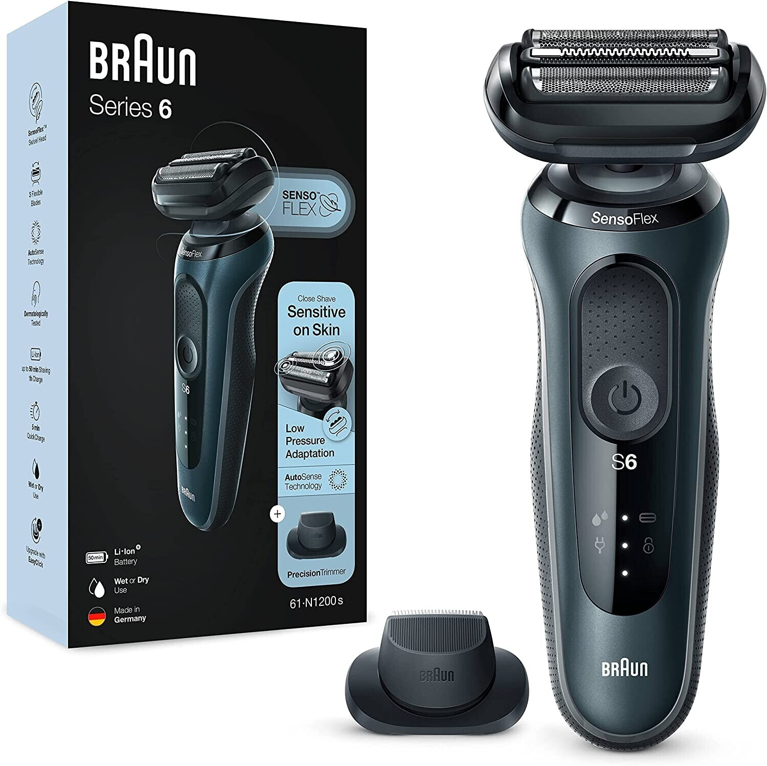 ریش تراش  براون آلمان Braun Series 6 61-N1200s با طراحی ارگونومیک