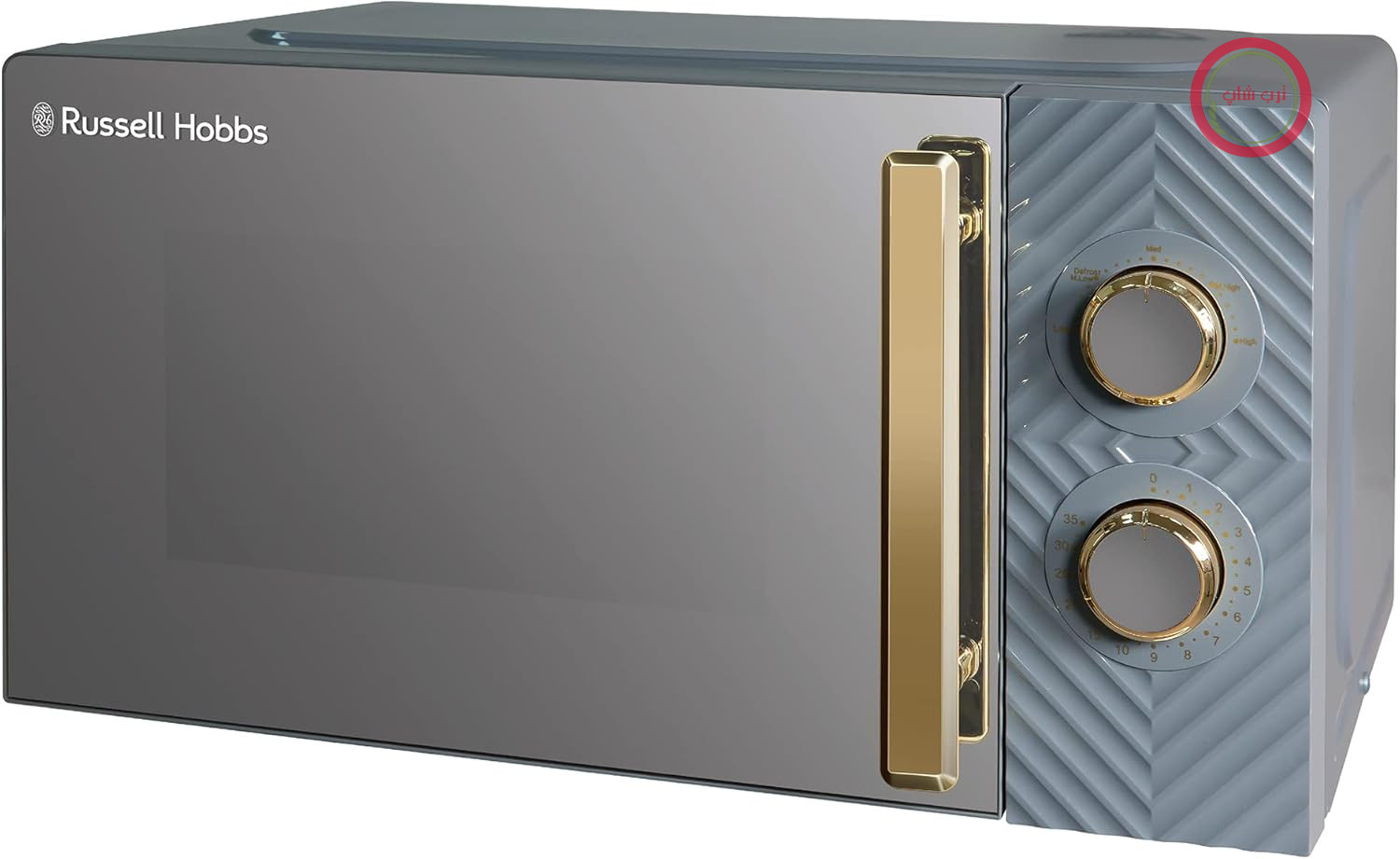 مایکروویو راسل هابز مدل RHMM723G، ۱۷ لیتر، ۷۰۰ وات، خاکستری، مایکروویو دستی با طراحی شیاردار، ۵ سطح قدرت، تایمر یکپارچه و عملکرد یخ‌زدایی، تمیز کردن آسان