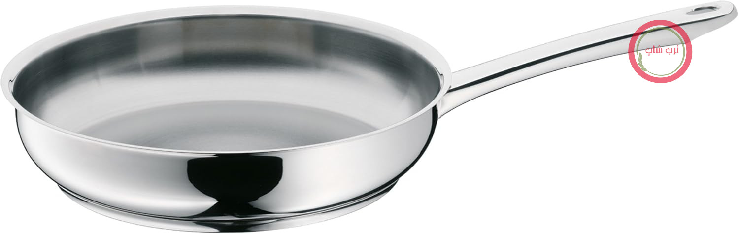 ماهیتابه استیل ضد زنگ حرفه ای WMF، 20 سانتی متر بدون روکش، سازگار با القایی، مناسب برای انواع اجاق گاز، استیل ضد زنگ Cromargan، تمیز کردن آسان، مناسب برای فر تا دمای 250 درجه سانتیگراد
