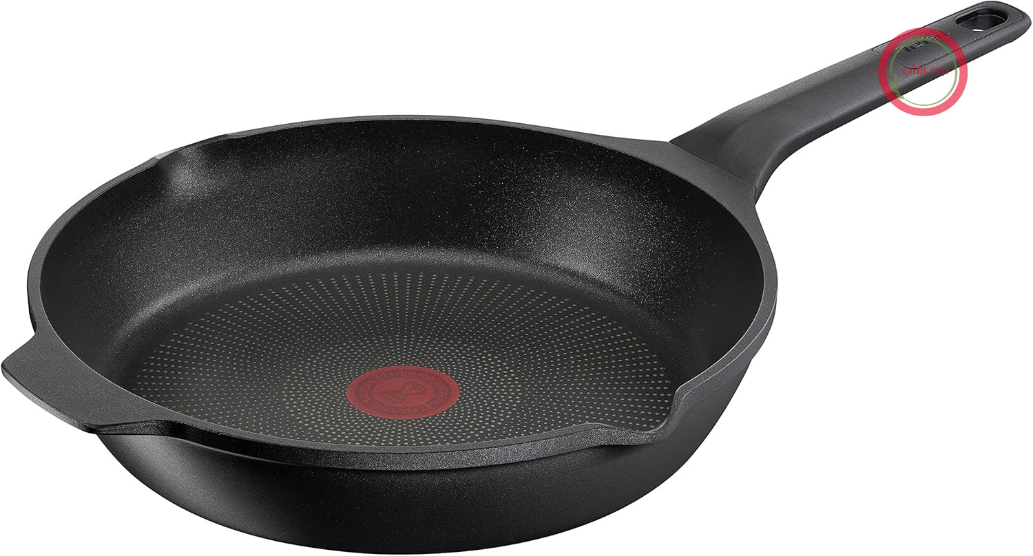 ماهیتابه آلومینیومی ریخته‌گری شده Tefal Robusto، 28 سانتی‌متر، ماهیتابه سازگار با القایی با روکش نچسب، سیگنال حرارتی در دمای سرخ کردن ایده‌آل، تمیز کردن آسان، قابل شستشو در ماشین ظرفشویی، مناسب برای انواع اجاق گاز E24906