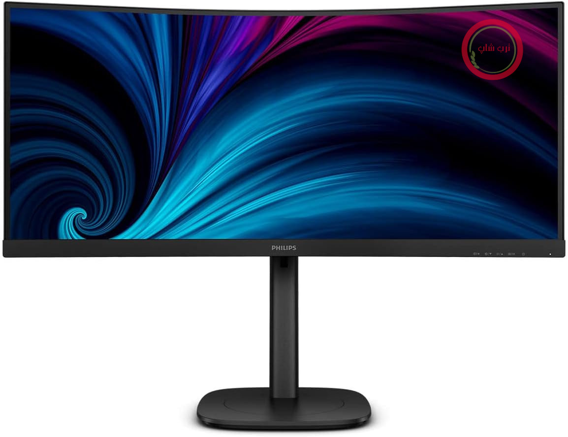 فیلیپس 34B2U3600C - مانیتور منحنی 34 اینچی WQHD، قابلیت تنظیم ارتفاع، بلندگوها (3440x1440، 120 هرتز، 1x HDMI 2.0، 1x DP 1.2، 1x USB-C (90W PD)، هاب USB، RJ45) مشکی