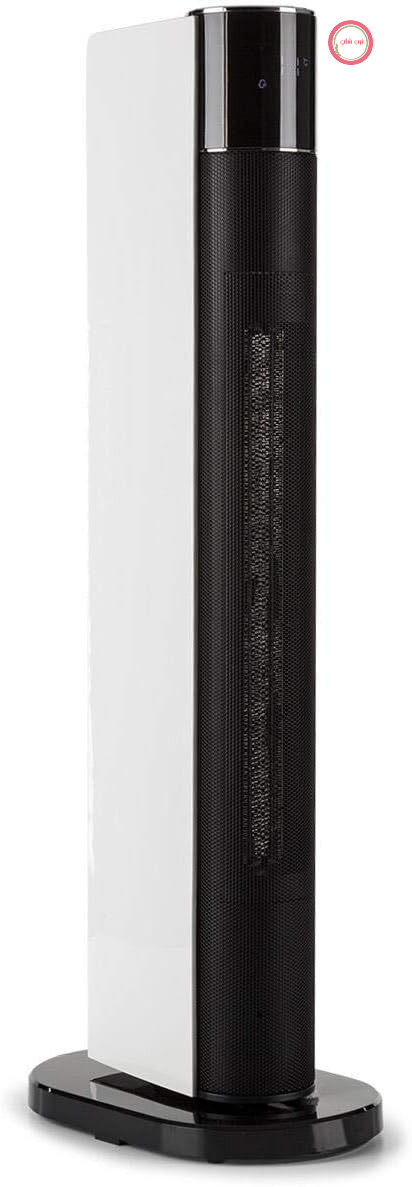 بخاری ستونی سرامیکی فن‌دار Klarstein Hightower Heat Deluxe - بخاری با ترموستات، فن پایه، 2 در 1، 2200 وات، فن‌دار، 5 تا 35 درجه سانتیگراد، تایمر خاموش شدن خودکار، شامل کنترل از راه دور، مشکی و سفید