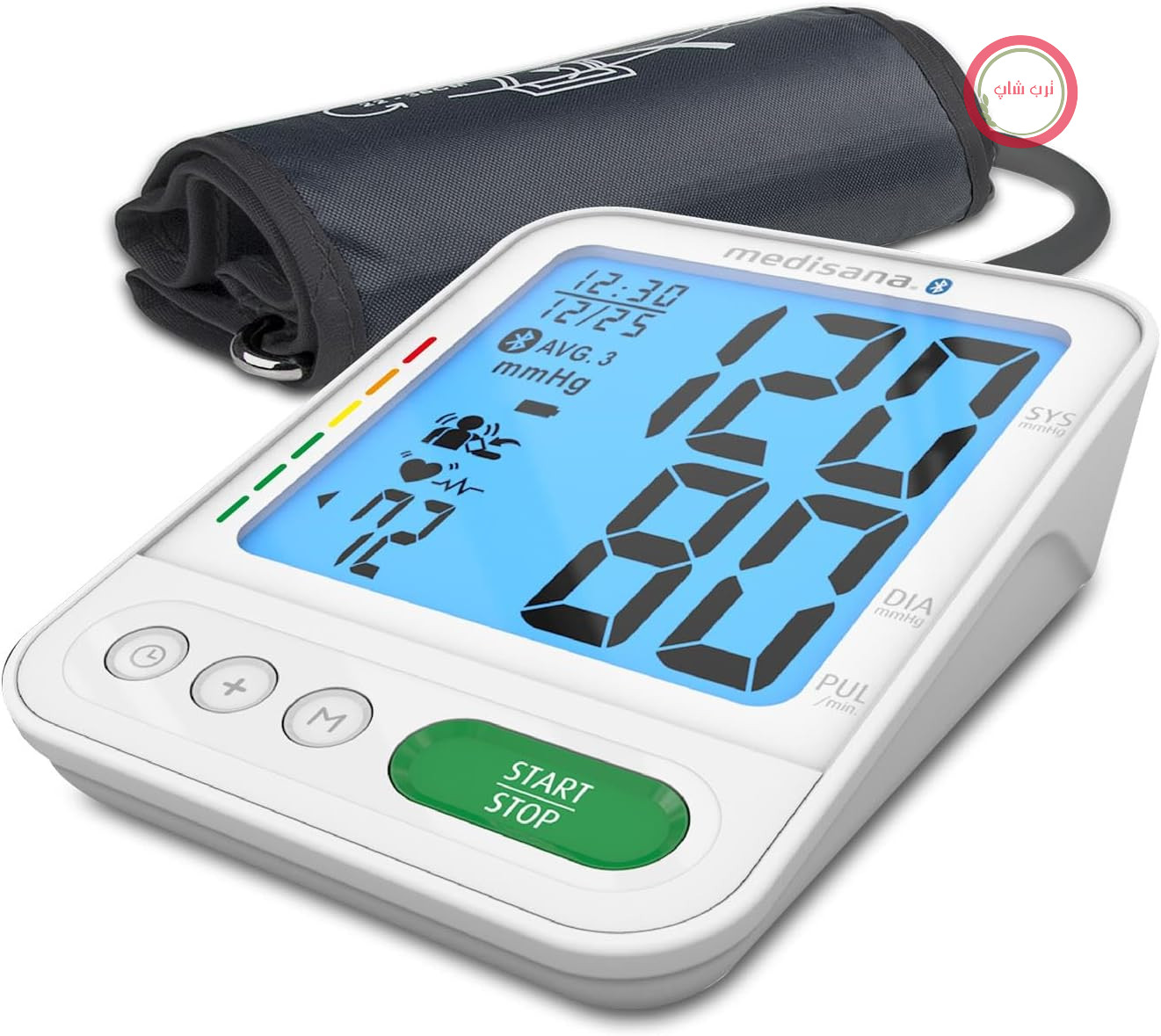 فشارسنج بازویی مدیسانا مدل BU 584، اندازه‌گیری دقیق فشار خون و نبض، دارای اپلیکیشن کاربردی برای تحلیل و ذخیره‌سازی داده‌ها، نشانگر چراغ راهنمایی، تشخیص و هشدار آریتمی