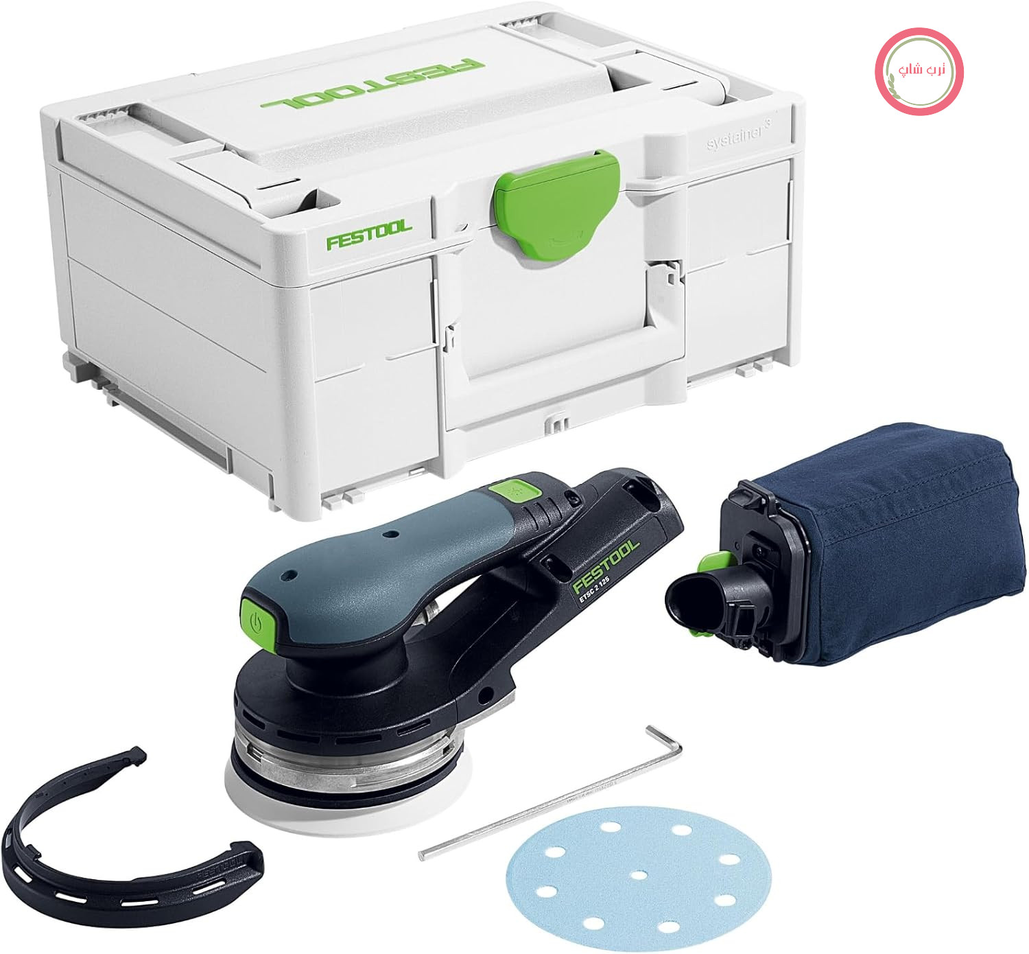 سنباده زن شارژی رندوم اوربیتالی Festool ETSC 2 125-Basic با صفحه سنباده StickFix قطر: 125 میلی‌متر W-HT (نرم-HT) در Systainer SYS3 M 187