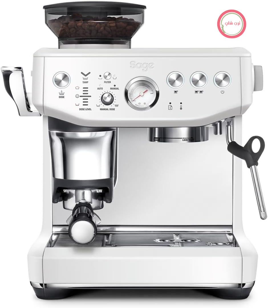 دستگاه قهوه ساز Sage The Barista Express Impress با کف ساز دستی شیر، نمک دریا | دستگاه قهوه ساز با کف ساز دستی شیر و آسیاب یکپارچه، تنظیم هوشمند دوز، 25 درجه آسیاب