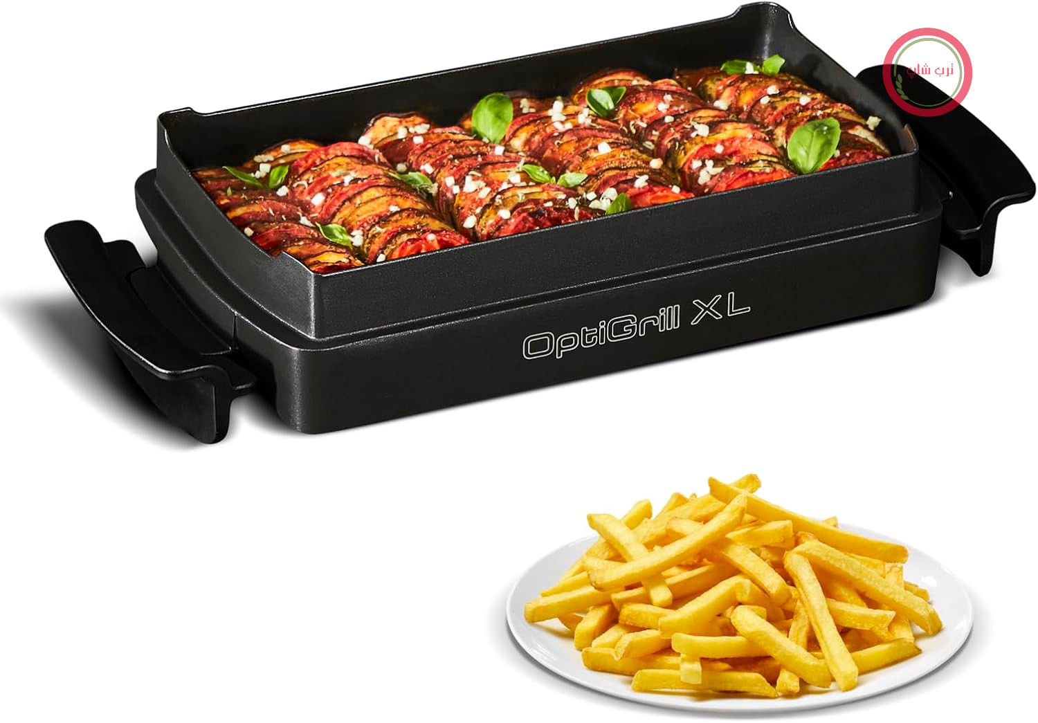 سینی پخت Tefal OptiGrill+ XL، مناسب برای همه مدل‌های OptiGrill+ XL، ظرفیت ۲ لیتر، آلومینیوم ریخته‌گری نچسب، مناسب برای ۴ تا ۶ نفر، مشکی، XA7278