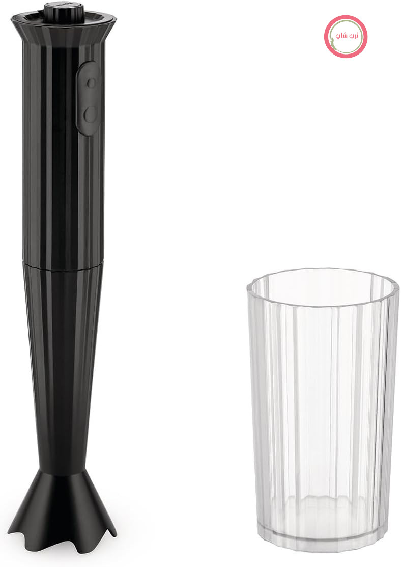 مخلوط کن دستی Alessi Plissé MDL10 B با پیمانه، رزین ترموپلاستیک، دوشاخه اروپایی، 500 وات، مشکی