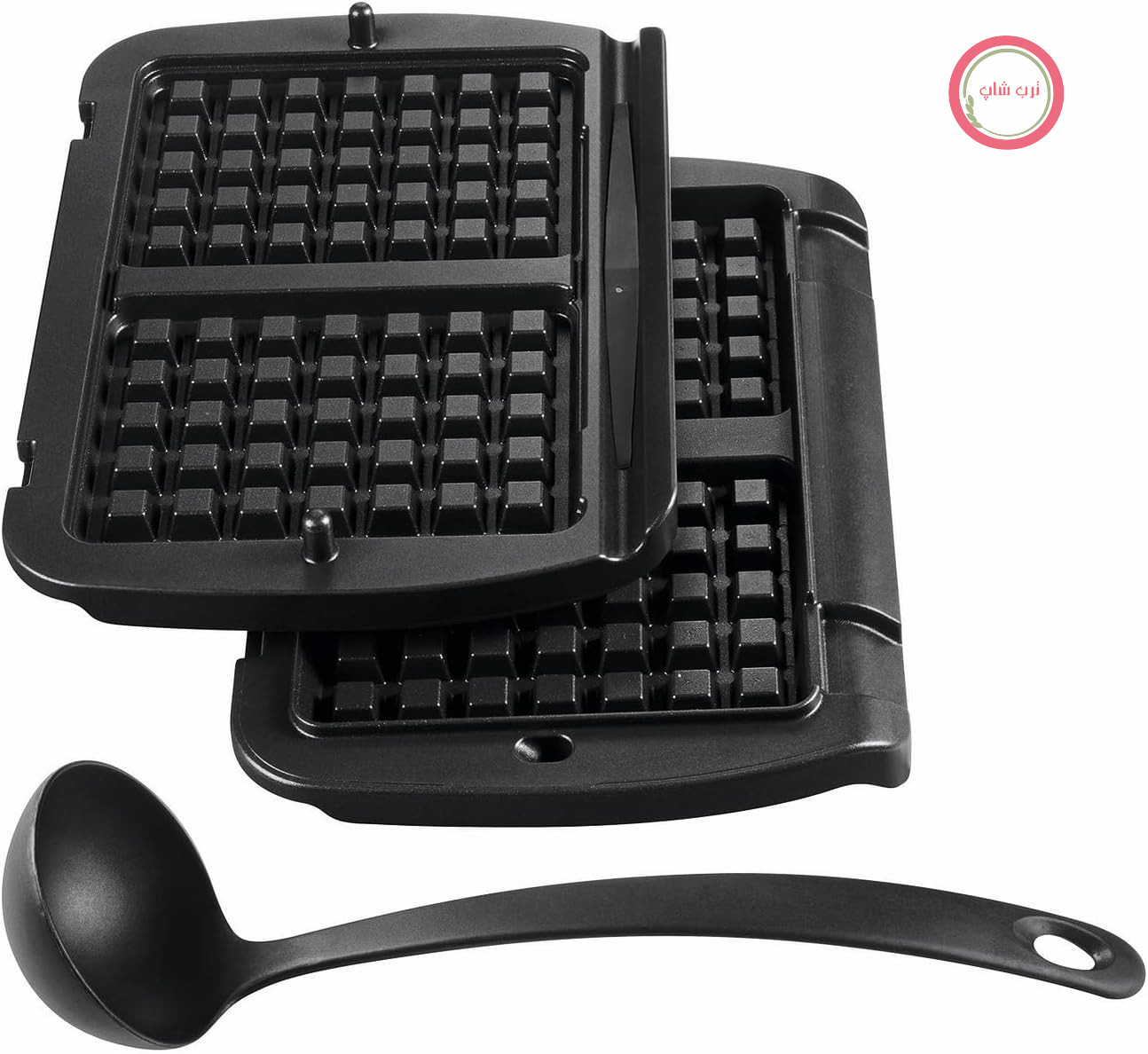 صفحات وافل Tefal OptiGrill، سازگار با مدل‌های OptiGrill+ و Elite، برای تهیه آسان وافل‌های بلژیکی، شامل ملاقه، قابل شستشو در ماشین ظرفشویی، مشکی، XA7248
