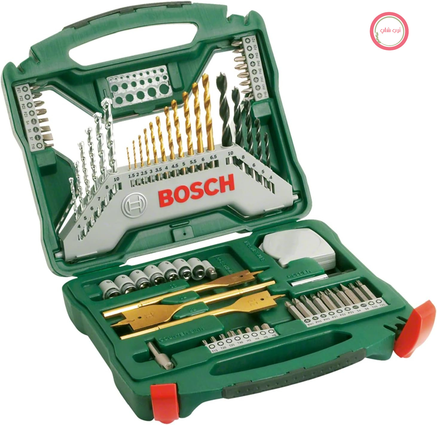 مجموعه مته‌های خانه و باغ بوش Bosch 2607019329، 70 قطعه، فلز، سنگ، چوب، مصالح ساختمانی