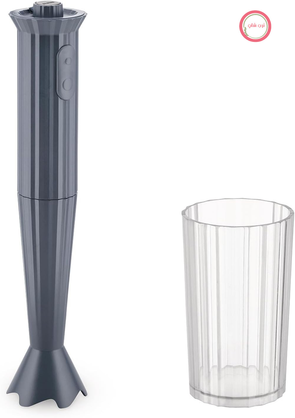 مخلوط کن دستی Alessi Plissé MDL10 G با پیمانه، رزین ترموپلاستیک، دوشاخه اروپایی، 500 وات، خاکستری