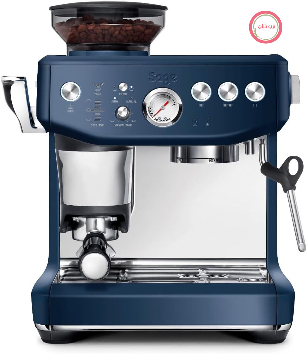 دستگاه قهوه ساز Sage The Barista Express Impress، به رنگ آبی آلویی | دستگاه قهوه ساز با کف ساز شیر دستی و آسیاب یکپارچه، تنظیم هوشمند دوز، 25 درجه آسیاب