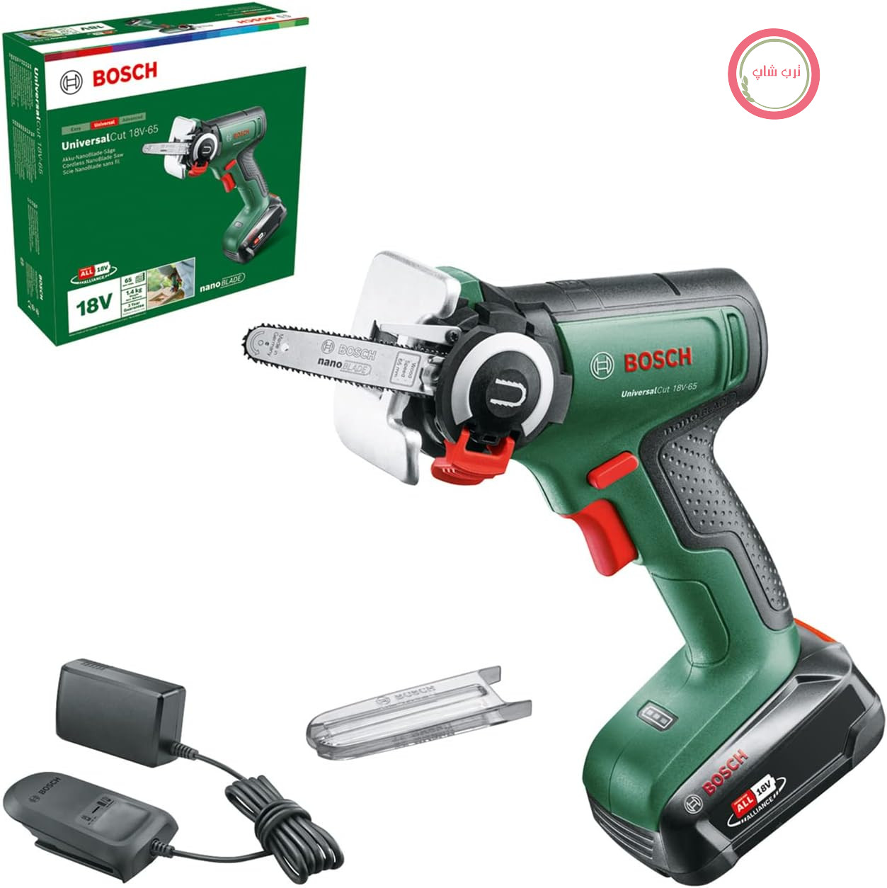 اره افقی بر شارژی بوش آلمان Bosch مدل UniversalCut 18 V - 65 NanoBlade (برش سریع و بدون دخالت دست در چوب