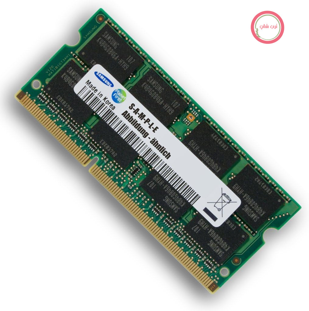 رم سامسونگ ۲ گیگابایت DDR2 800 مگاهرتز - ۲ گیگابایت (۱ عدد رم SO-DIMM دو گیگابایتی DDR2 800 مگاهرتز، ۲۰۰ پین، مشکی/سبز)
