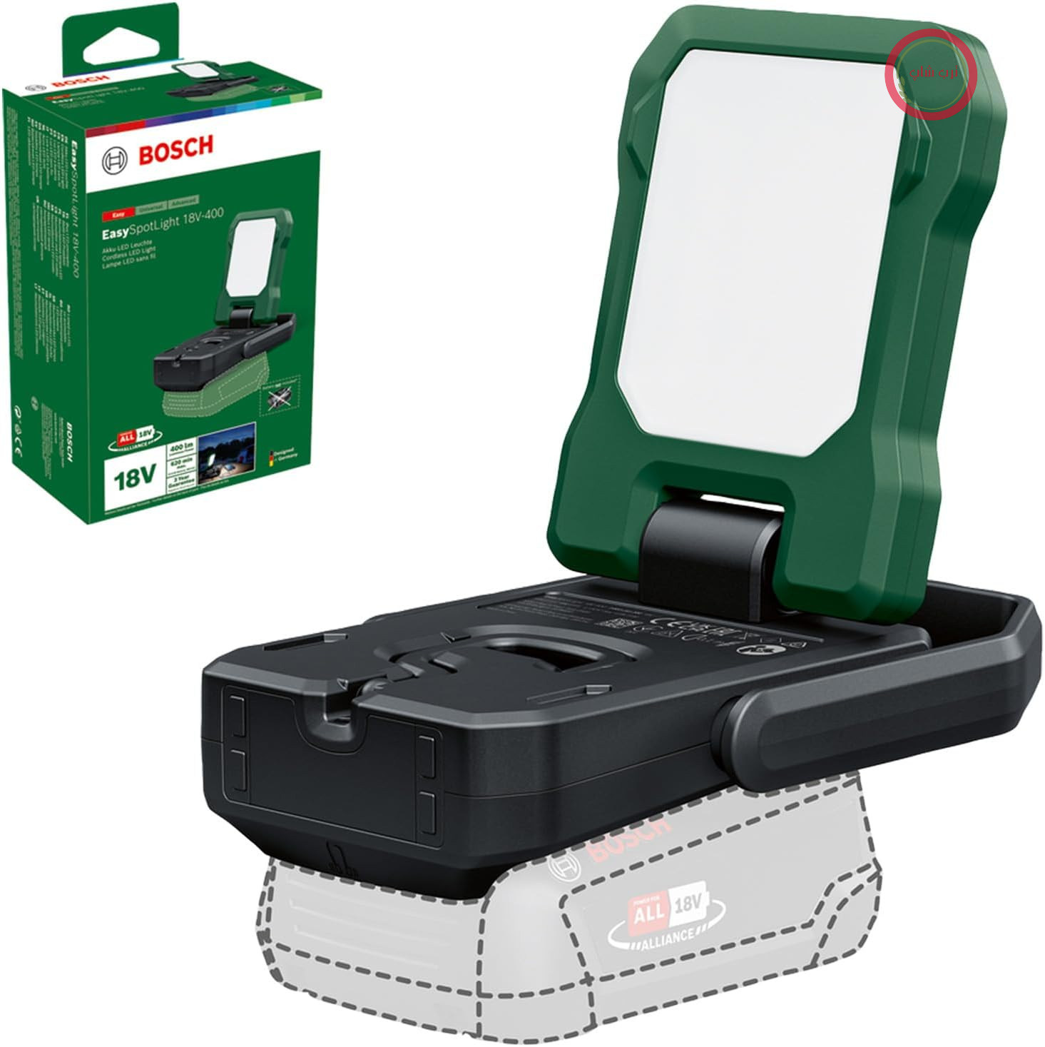 چراغ کار کارگاه ساختمانی نورافکن سیار شارژی LED بوش آلمان مدل Bosch EasySpotLight 18V - 400