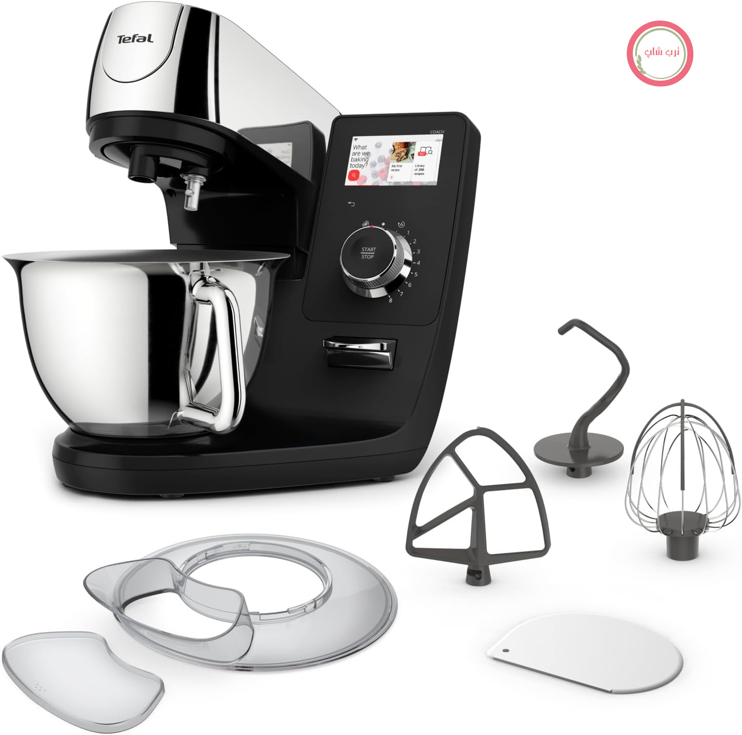 غذاساز Tefal i-Coach Touch، 1200 وات، 21 برنامه خودکار، شامل لوازم جانبی پخت و اپلیکیشن، آموزش شهودی، تجربه شخصی‌سازی‌شده، صفحه لمسی، مشکی/نقره‌ای، QB950D37