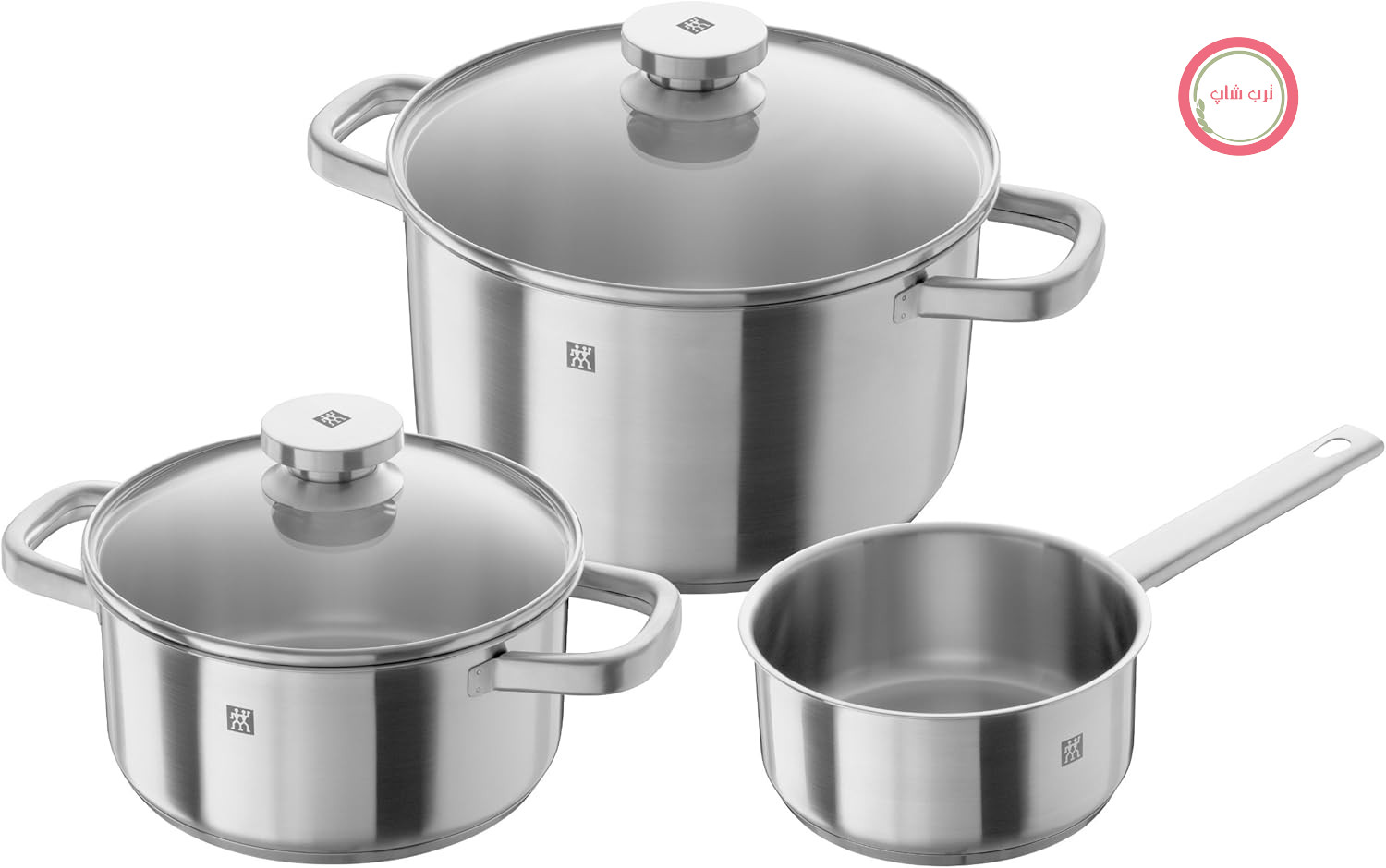 ست قابلمه ZWILLING Joy - 3 تکه - با 2 درب - مناسب برای استیل ضد زنگ - ضد زنگ