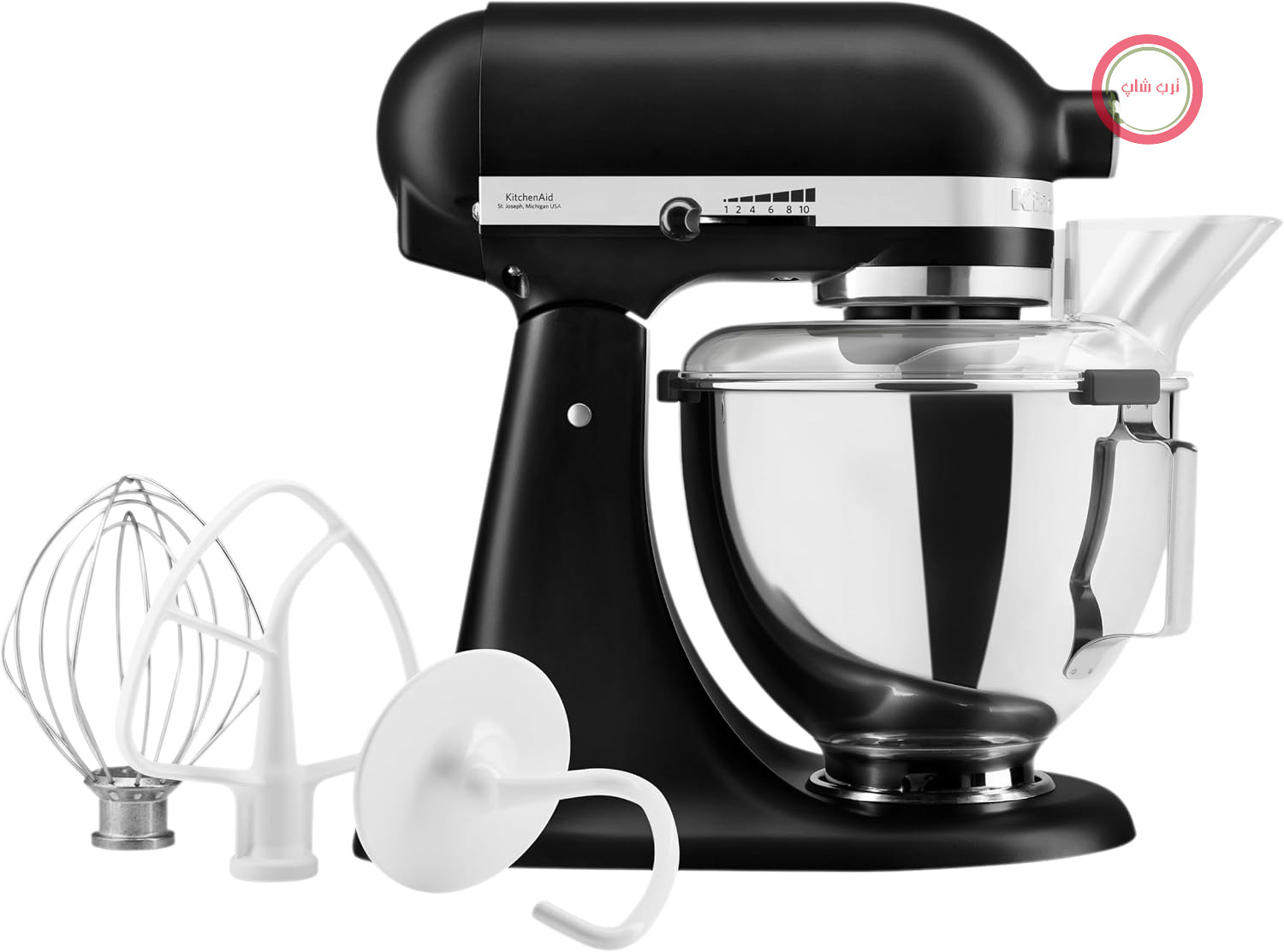 غذا ساز ماشین آشپزخانه کیچن اید آمریکا KitchenAid 5KSM95PSEBM کلاسیک 4.3 لیتری رنگ مشکی مات با سر متحرک