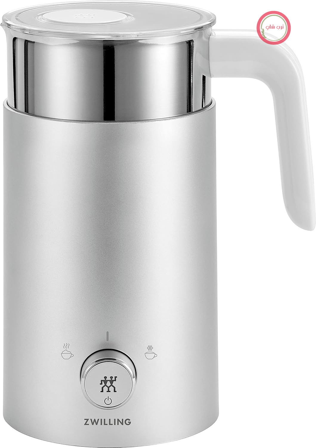 فوم ساز شیر ZWILLING ENFINIGY - دستگاه فوم ساز شیر برقی برای شیر گرم و سرد و جایگزین‌های گیاهی - 400 میلی لیتر - استیل ضد زنگ - پلاستیک - نقره‌ای