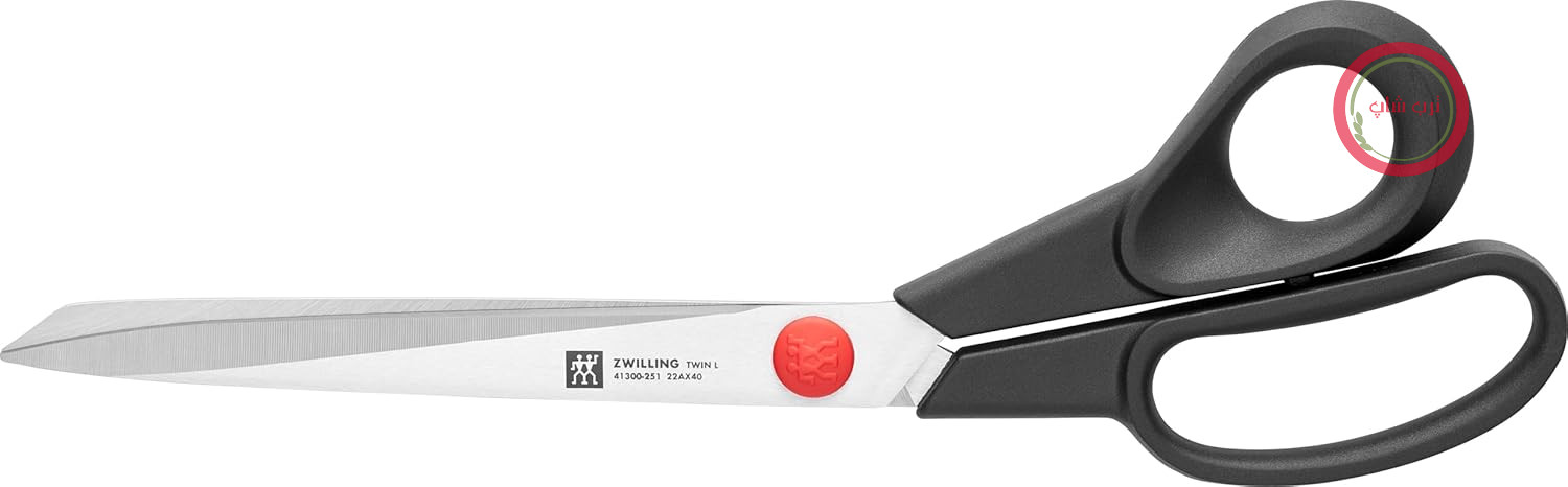 قیچی خیاطی ZWILLING Twin L، قیچی پارچه ساخته شده از استیل ضد زنگ با دسته پلاستیکی تقویت شده با فایبرگلاس، 25 سانتی متر، مشکی