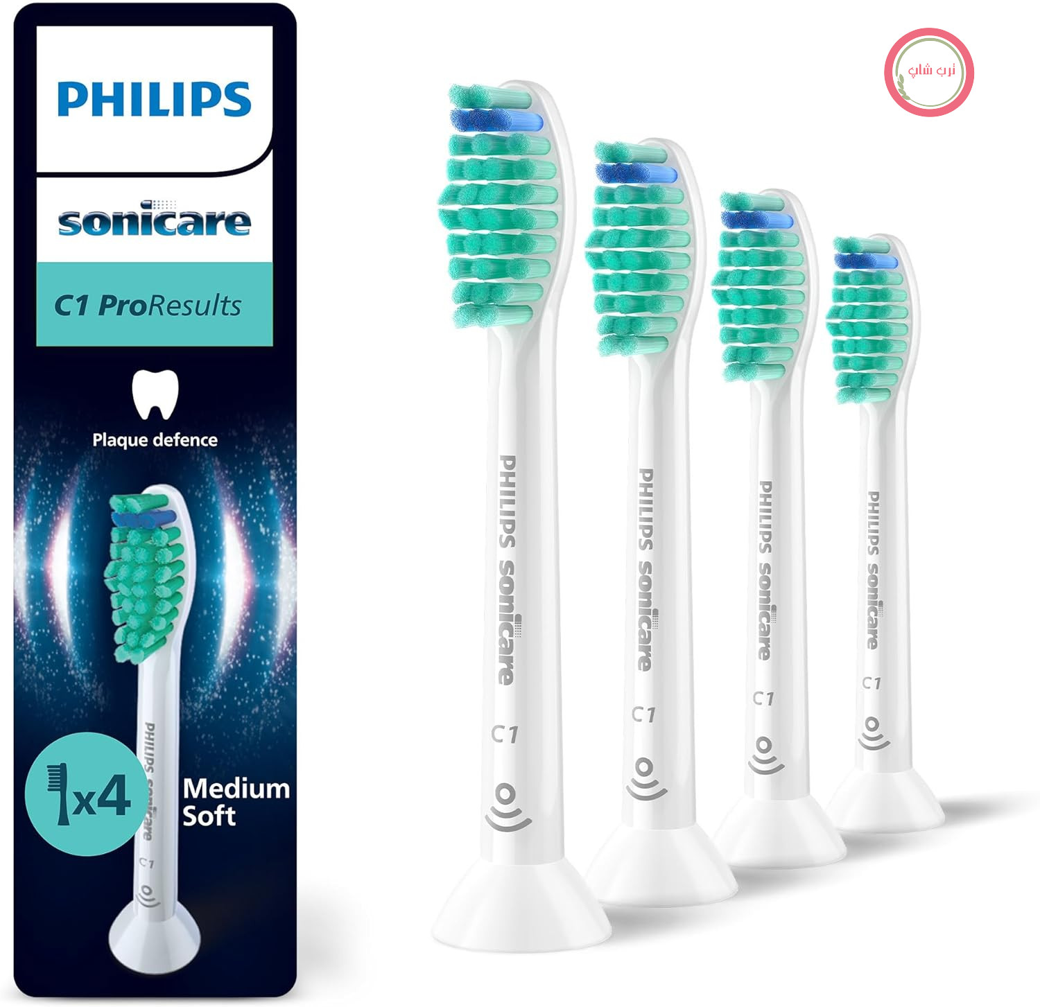 سری‌های برس جایگزین اصلی Philips Sonicare C1 ProResults HX6014/87، سفید، بسته ۴ عددی