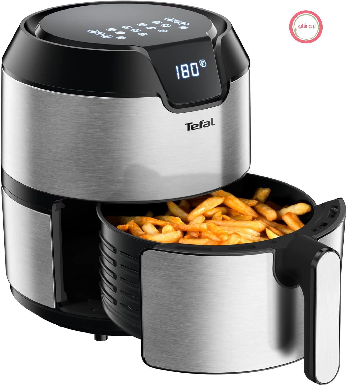 سرخ کن تفال مدل Easy Fry Deluxe XL با قابلیت سرخ کردن بدون روغن، ۱۵۰۰ وات، ظرفیت ۴.۲ لیتر برای ۶ وعده، ۸ برنامه اتوماتیک، صفحه نمایش دیجیتال، صرفه جویی در مصرف انرژی، سرخ کن سالم و بدون روغن، استیل ضد زنگ، EY401D