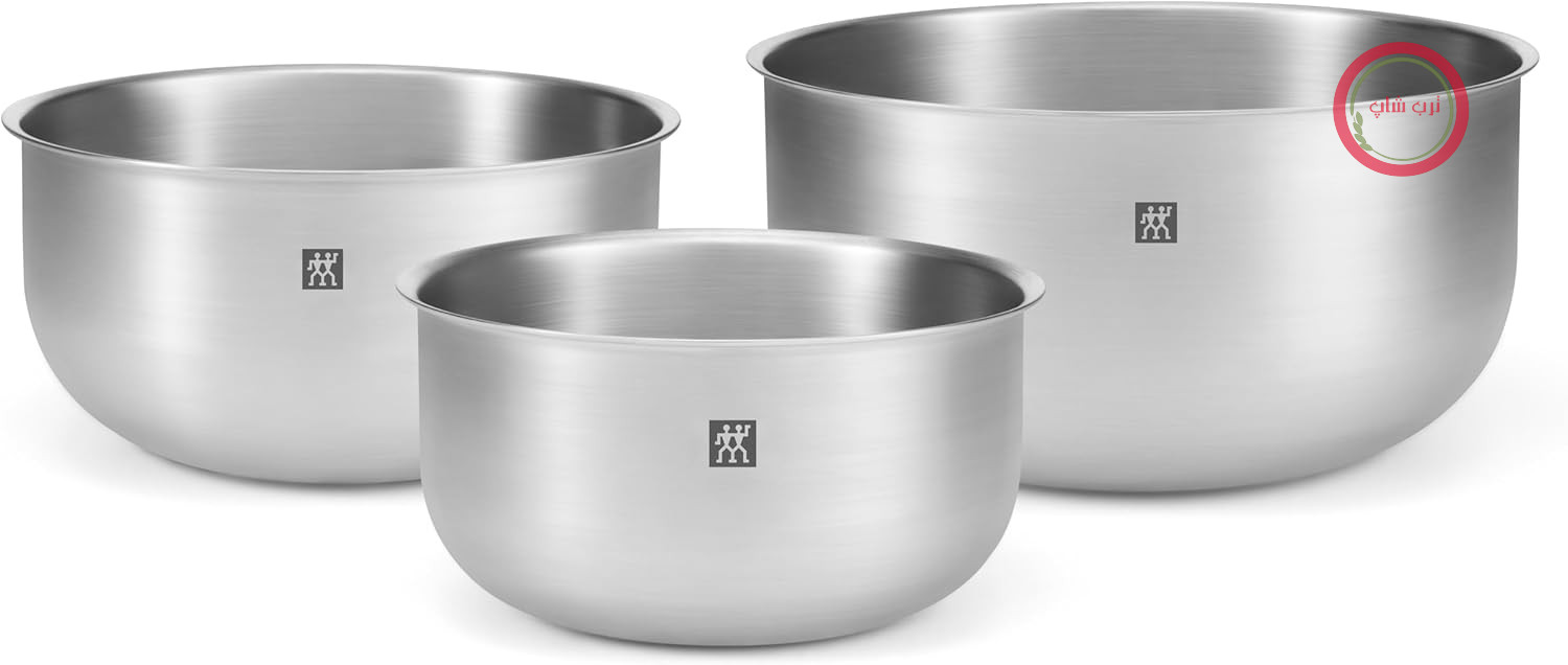 ست سه پارچه‌ای کاسه ZWILLING Prep - جنس استیل 18/10 - ابعاد 17، 21 و 25 سانتی‌متر - رنگ نقره‌ای