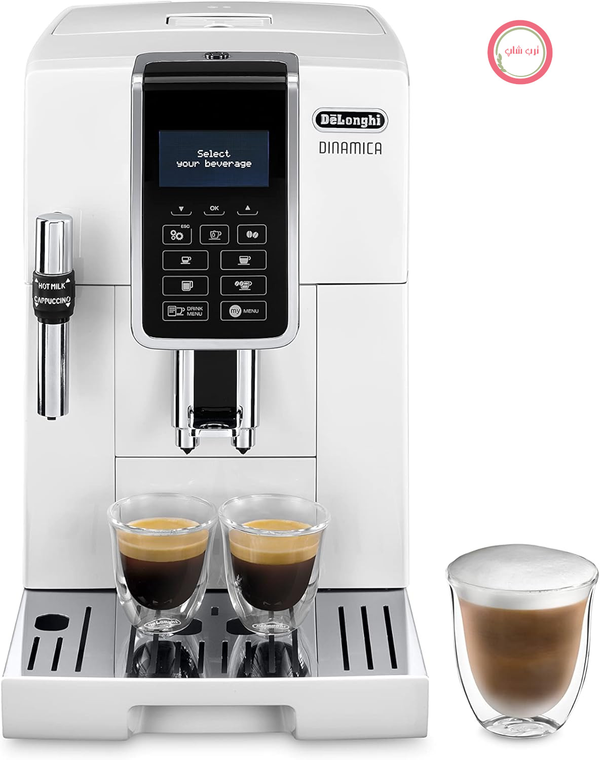 دستگاه قهوه ساز تمام اتوماتیک De'Longhi DINAMICA ECAM 350.35.W، 1.8 لیتر، سفید – (ایستاده، دستگاه اسپرسو، سفید، صفحه نمایش LCD، 1.8 لیتر)