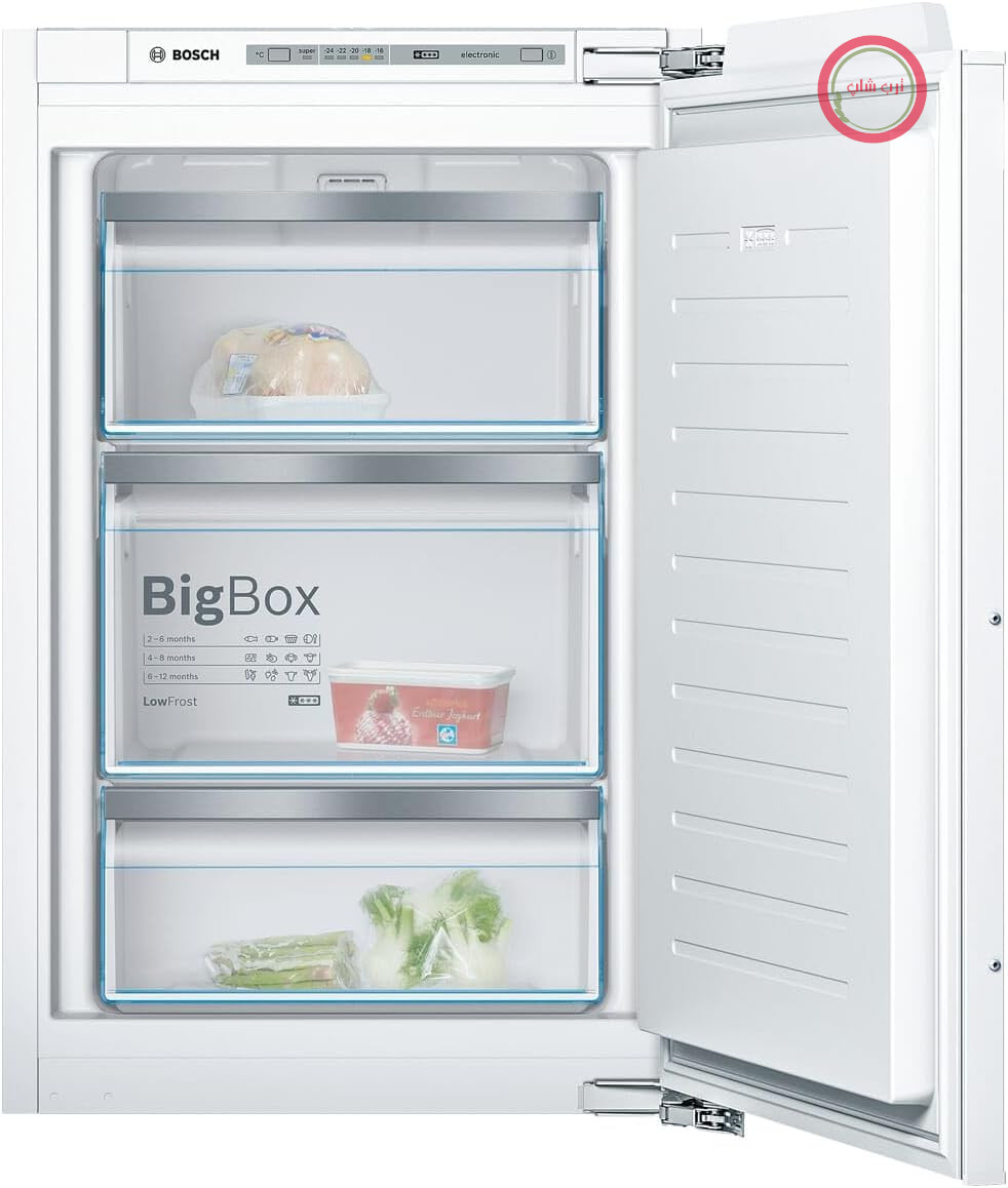 فریزر توکار بوش GIV21ADD0 سری 6 / A+++ / 104 کیلووات ساعت در سال / 95 لیتر / کم برفک / BigBox، توکار، 88 در 56 (کلاس بهره‌وری انرژی D)