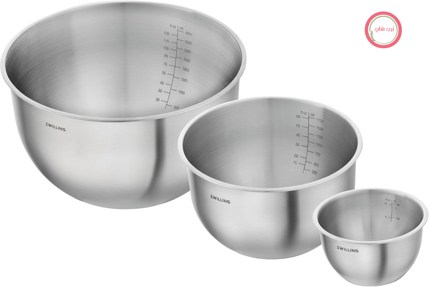 ست کاسه ۳ پارچه استیل زولینگ آلمان ZWILLING Fresh Save  (12، 18، 24 سانتی متر) استیل ضد زنگ نقره‌ای