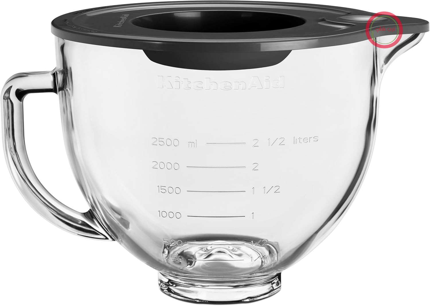 کاسه شیشه‌ای کیچن اید KitchenAid 5KSM5GB ظرفیت 4.8 لیتر با درب سیلیکونی
