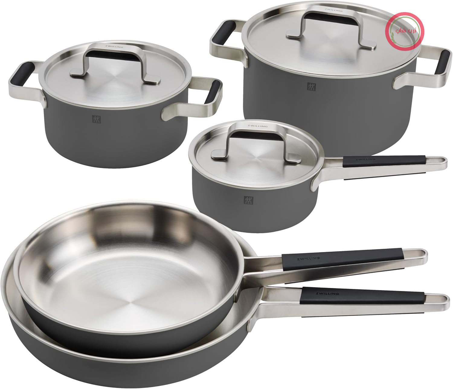 ست لوازم آشپزی ZWILLING مدل Pure - 8 قطعه - جنس استیل ضد زنگ - رنگ خاکستری