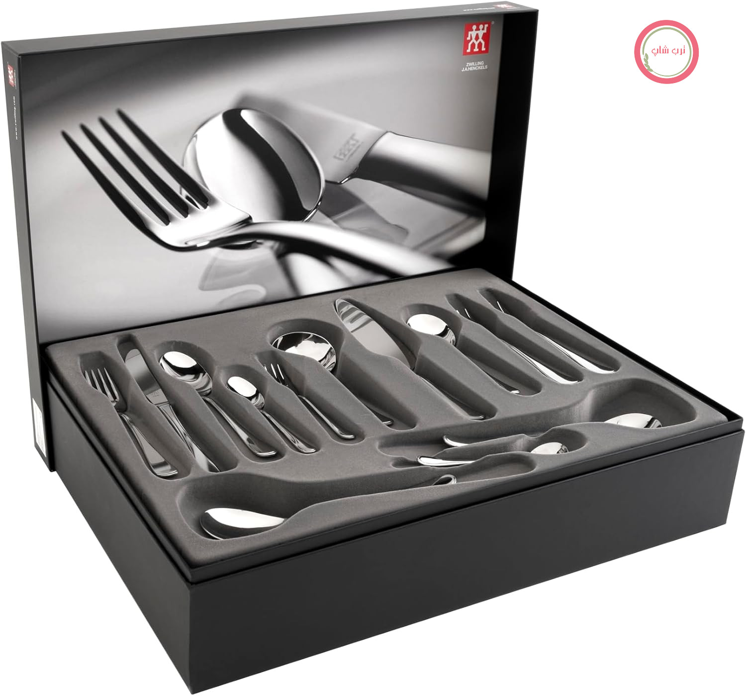 ست چاقو و ظروف کیچن اید - ZWILLING Nottingham - 68 تکه - برای 12 نفر - قابل شستشو در ماشین ظرفشویی - استیل 18/10 - فولاد باکیفیت - پولیش شده - نقره‌ای