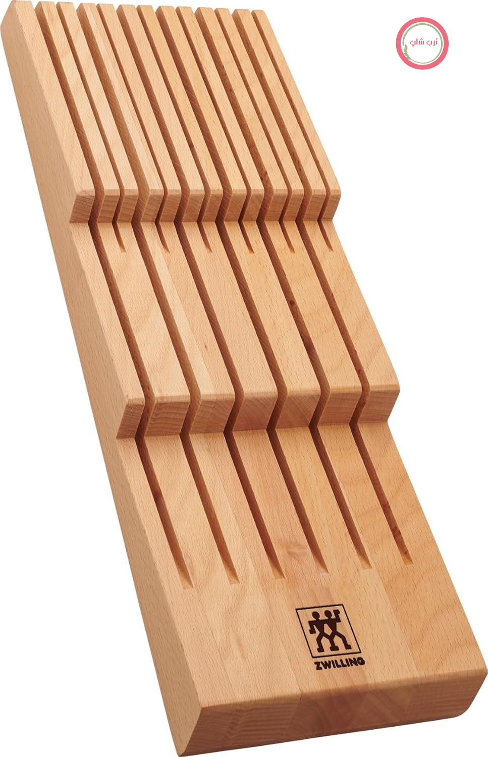 جای قفسه برای چاقوهای آشپزخانه - ZWILLING - جنس چوب بلوط - ظرفیت 12 عدد - ابعاد 41x15.5x5 سانتی متر - قهوه ای