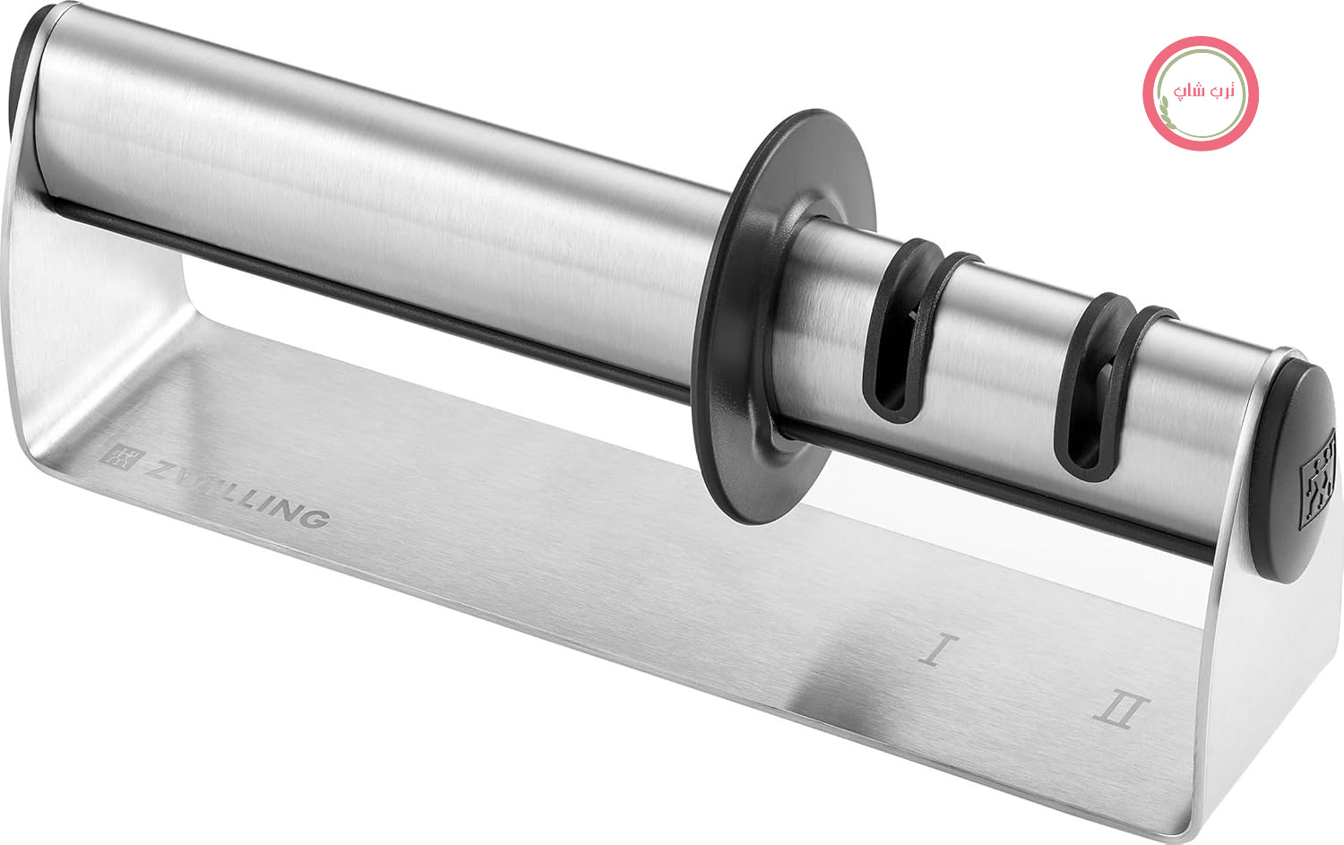 شانه تیز کننده ZWILLING Twinsharp Select - با دو مرحله برای پرداخت‌های پایه و ظریف - تیغه های استیل، تیغه های سرامیکی، ضد لغزش - برای شانه های صاف - نقره ای