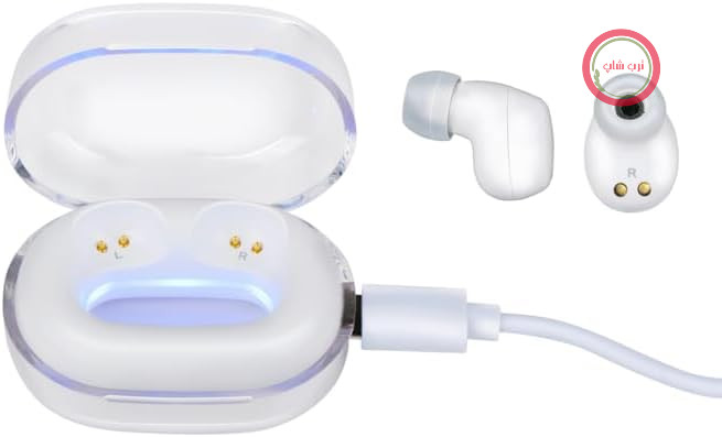هدفون بلوتوث بی‌سیم GRUNDIG - هدفون داخل گوشی با کیس شارژ USB-C - هدفون بلوتوث با میکروفون - 3 ساعت پخش - سفید