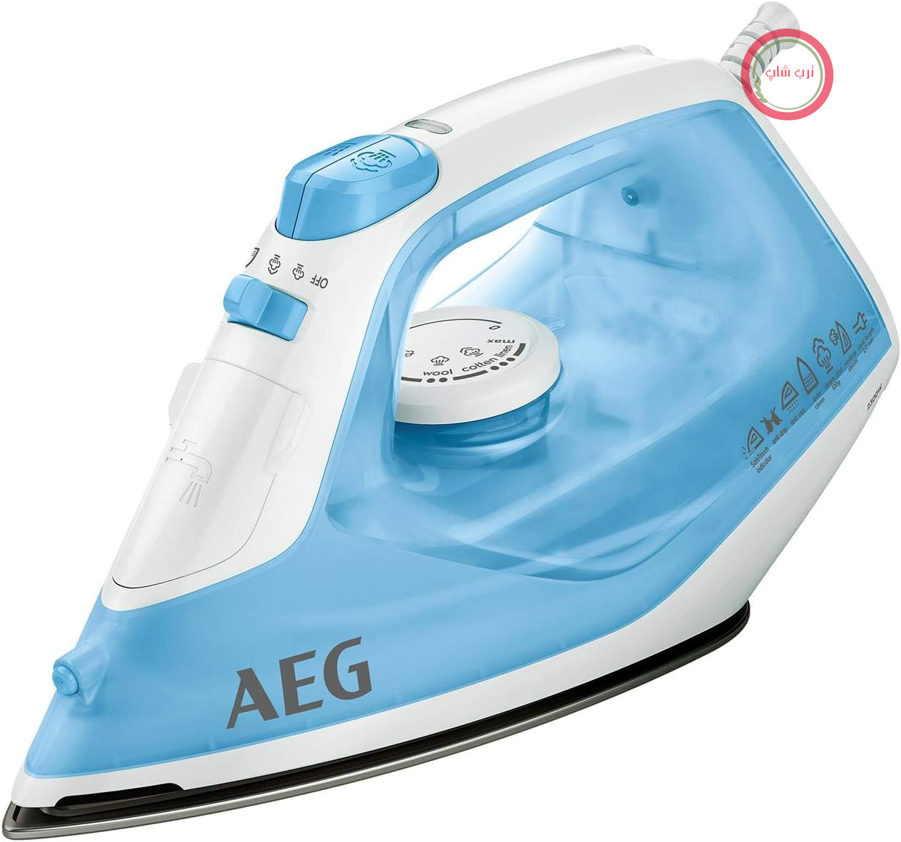 اتو بخار آاگ آلمان AEG مدل DB 1730؛ توان ۲۳۰۰ وات، بخاردهی ۱۰۰ گرم و کفی سرامیکی روان