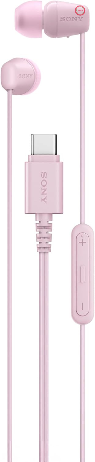 هدفون سیمی داخل گوشی سونی IER-EX15C USB-C با میکروفون - سازگار با اندروید، iOS، تبلت، لپ‌تاپ و کامپیوتر - کابل بدون گره خوردن، بیس قدرتمند - مناسب برای سفر و استفاده روزمره - صورتی