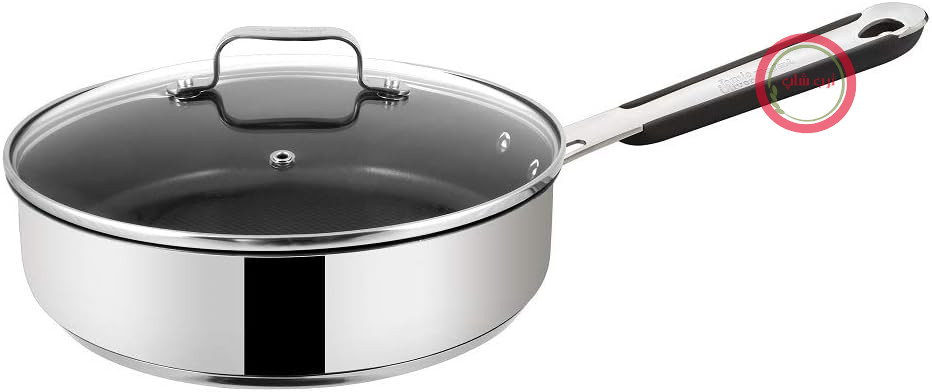 سرویس قابلمه دو تکه Tefal E85717 Jamie Oliver، قابلمه‌های 20 و 26 سانتی‌متری، سازگار با القا، قابلمه‌های نچسب، استیل ضد زنگ، شامل 3 محافظ قابلمه نمدی