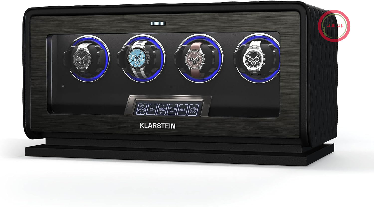 کوک‌کننده ساعت Klarstein LuminousTime برای ۴ ساعت - کوک‌کننده خودکار ساعت با موتور ژاپنی بی‌صدا، پنل لمسی LCD و کنترل از راه دور، ۲۰ تنظیم TPD، نورپردازی RGB و LED، چرم وگان