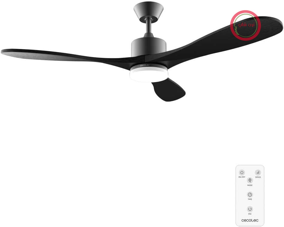 پنکه سقفی سکوتک اسپانیا Cecotec EnergySIlence Aero 5200 طرح مشکی 40 وات، 52 اینچ با موتور DC، روشنایی LED و کنترل از راه دور