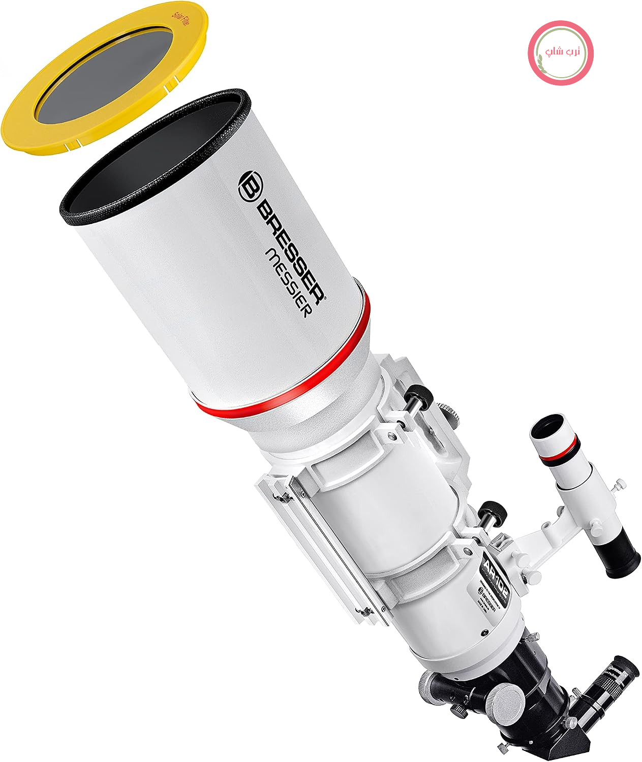 تلسکوپ Bresser Messier AR-102s/600 لوله اپتیکی با فوکوسر هگزافوک ۲.۵ اینچی، سطح گیره فولادی ضد زنگ جهانی برای مقرها، براکت جوینده و نگهدارنده دوربین بهینه شده، سفید | ماه، سیارات، اعماق آسمان، آداپتور گوشی هوشمند، بزرگنمایی ۲۰۴ برابر، اتصال T2، چشمی ۲۶ میلی‌متری، صفحه ستاره‌ای، نگهدارنده دوربین