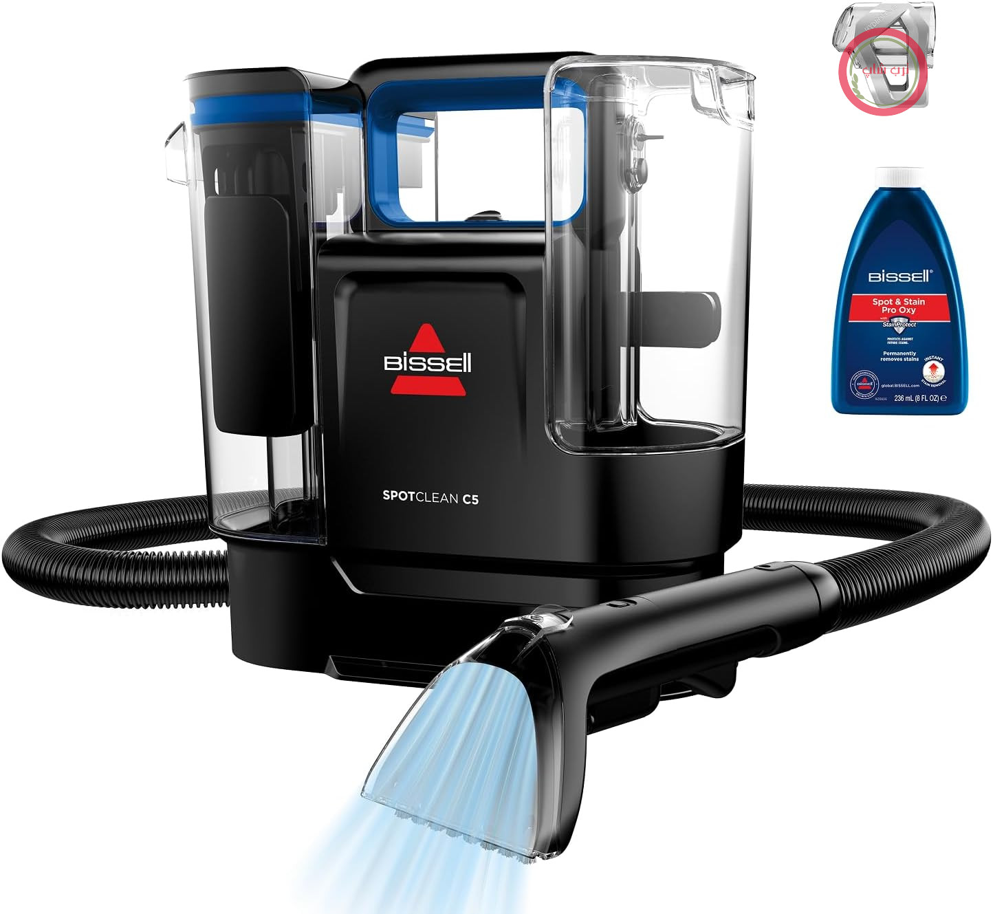 فرش و مبل شوی بیسل آمریکا BISSELL SpotClean C5، تمیزکننده روکش مبلمان، تمیزکننده فرش با سیستم عملکرد سه‌گانه، جاروبرقی سبک و خشک/مرطوب برای فرش، روکش مبلمان، ماشین و موارد دیگر، موتور قدرتمند ۴۰۰ وات، مدل ۳۸۶۱N