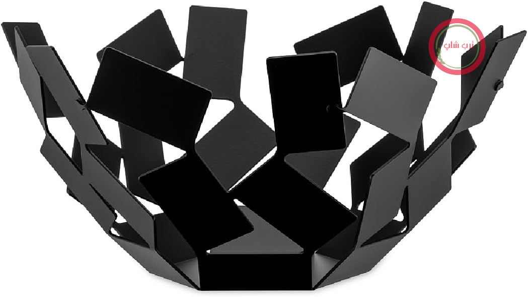 کاسه میوه خوری Alessi La Stanza dello Scirocco، استیل ضد زنگ، مشکی، استیل ضد زنگ 18/10، لاک مشکی، 2.5 x 27 x 30 سانتی متر، MT02 B