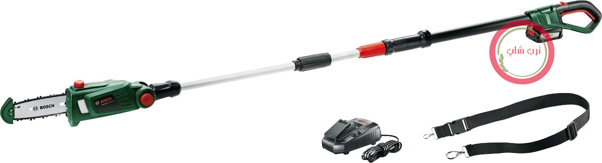 هرس کننده شمشادزن تلسکوپی بوش آلمان مدل Bosch UniversalChainPole 18 (باتری، شارژر، جعبه، سیستم 18 ولت، 2.5 آمپر