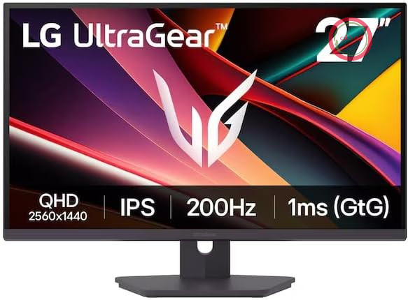مانیتور گیمینگ ۲۷ اینچی ال‌جی LG Ultragear™ 27G61ZA-B با پنل IPS و وضوح تصویر WQHD، نرخ نوسازی ۲۰۰ هرتز