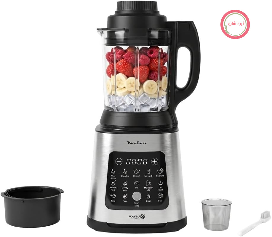 همزن برقی Moulinex PerfectMix Cook، با 10 برنامه اتوماتیک، 1400 وات، آماده سازی دستورهای غذایی گرم و سرد، همزن برقی با صفحه لمسی، تمیز کردن آسان، ظرفیت 2 لیتر، LM83SD