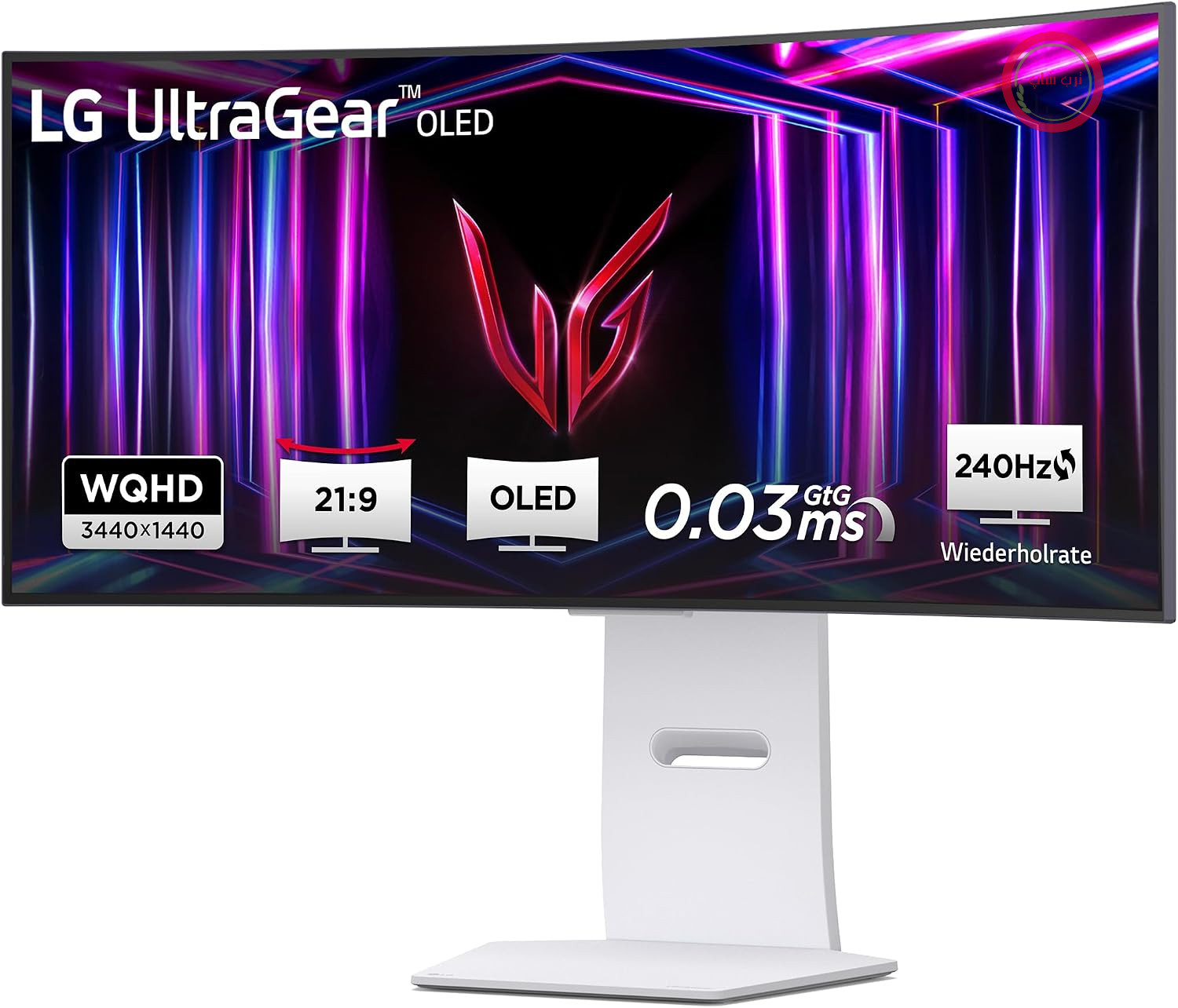 مانیتور گیمینگ ال‌جی Ultragear™ 34GS95QE-W.AEU (34 اینچ) با نسبت تصویر 21:9 و انحنای 800R و وضوح تصویر UWQHD OLED، نرخ نوسازی 240 هرتز
