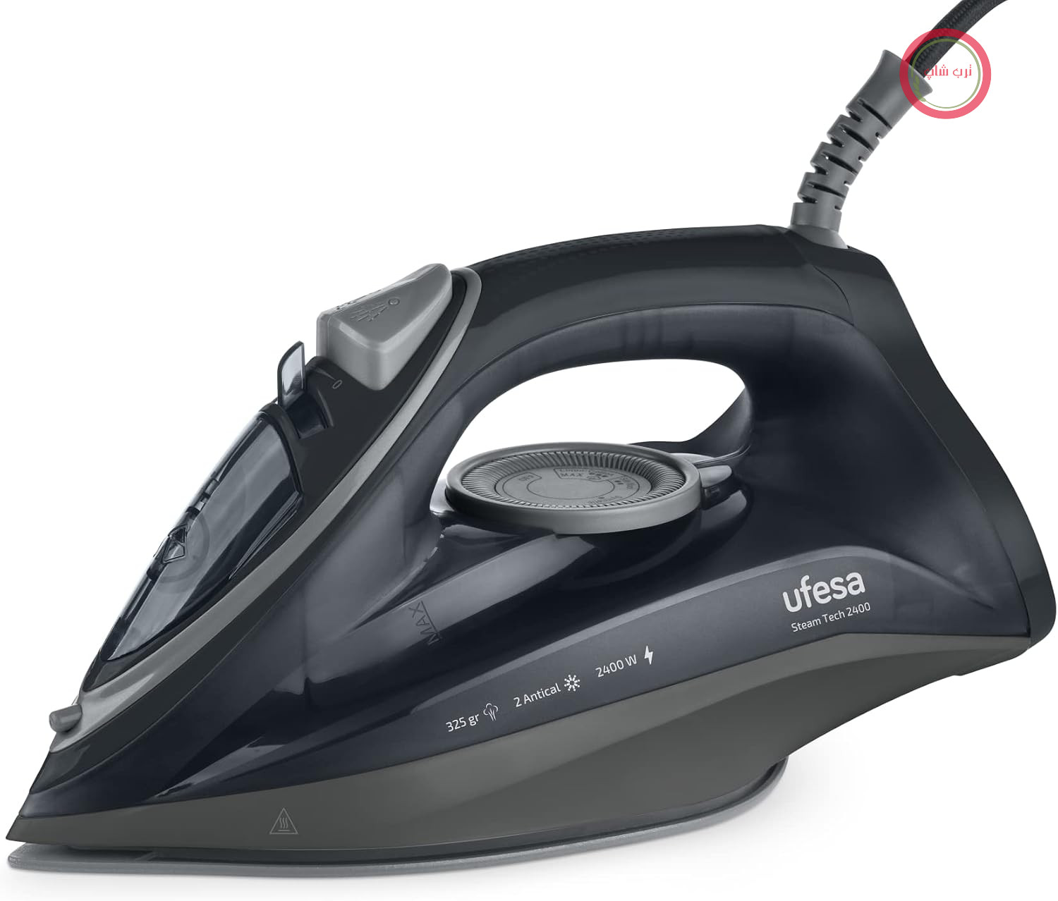 اتو بخار یوفسا اسپانیا Ufesa Steam Tech 2400، قدرت، افزایش بخار، حداکثر ۱۲۰ گرم، بخاردهی ثابت ۰ تا ۳۰ گرم در دقیقه، کف سرامیکی، سیستم ضد رسوب دوگانه، ضد چکه، مشکی، ویژه آمازون